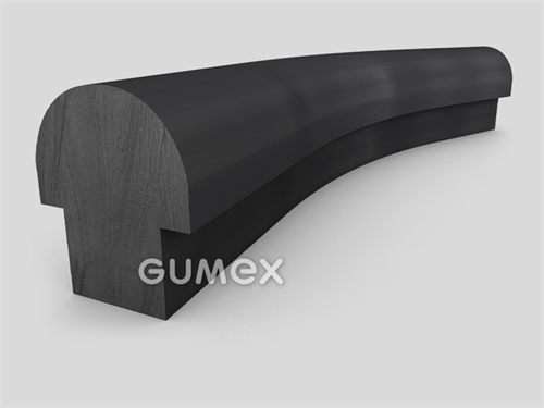 Gumový profil tvaru "T", 28x23/15mm, 60°ShA, SBR, -40°C/+70°C, čierny